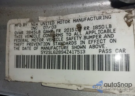 2004 Pontiac Vibe from USA, damaged, VIN 5Y2SL62894Z417513